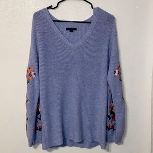 Light blue sweater with flowers